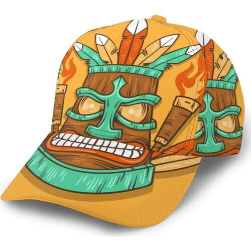 Angry Tiki Mask With Torches Outdoor Sport Caps Baseball Hat Men Women Visor Cap Baseball Cap Street Hip Hop Caps