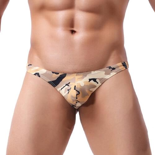 Male underwear gay underpants bikini low-rise string sexy mens thong camouflage jockstrap tanga hombre gay underwear lingerie