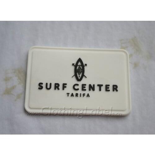 Soft PVC label custom embossed logo 3D rubber patch sewing accessories