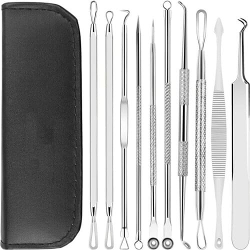 Beauty Blackhead Remover Steel Extractor Pimple Acne Tool Kit Face Skin Care Tools Needles Facial Pore Cleaner