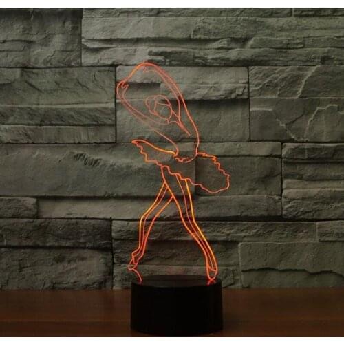 3D Ballet Girl Cute Ballerina Night Light LED Table Lamp For Children Kids Gift Christmas Indoor Decor Baby Sleep Light Fixture