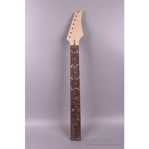 New Electric guitar neck replacement 24 fret 25.5 Inch Fretboard Vine inlay