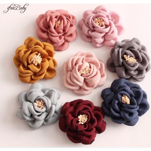New fashion singed burn flowers for DIY craft hair accessories fabric hair flowers