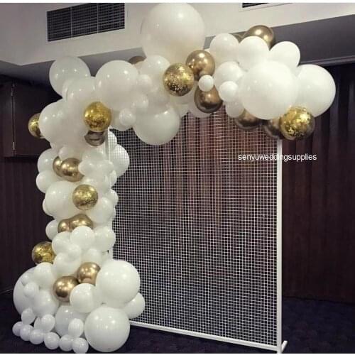 New style Backdrops Alert Balloon Arrangement Mesh Square /round Ones Wedding Backdrops senyu2307