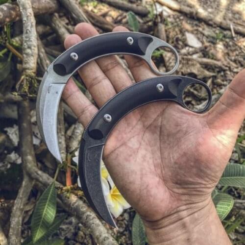 BAS Shadow moon Karambit Claw 440C Steel G10 Handle Straight Knife Camping Hunting Survival Fixed Blade Knife Outdoor EDC Tool