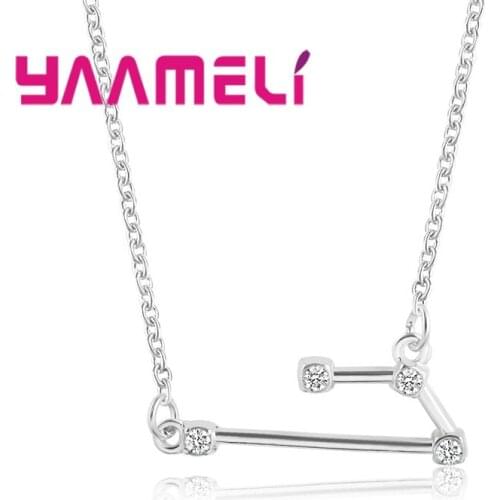 Excellent Quality 925 Sterling Silver Constellation Pattern Prediction Pendant Necklace Pave Shiny Cubic Zirconia Special Gift
