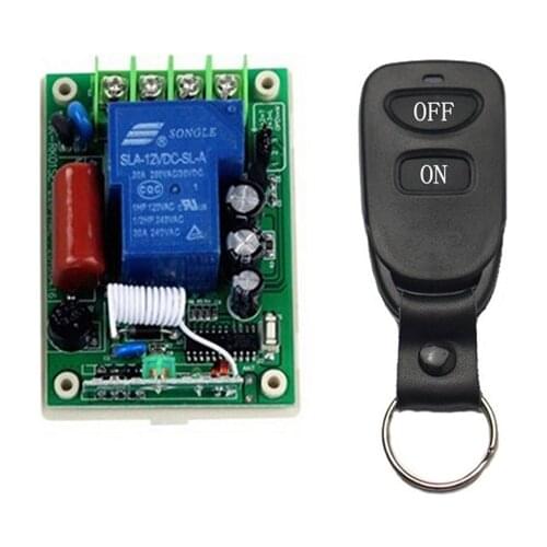220V AC 1CH 30A Relay Remote Control Switch RF Wireless Remote Controller LED Lamp Motor Waterpump 3000W High Load Power Remote