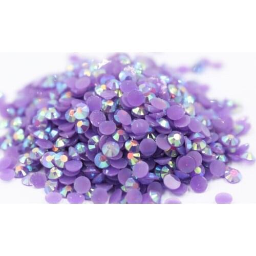 Jelly Amethyst AB 2~6mm Flatback стразы Resin Non hotfix Rhinestones in Bulk Package Plastic Nail Art Decoration for Garment
