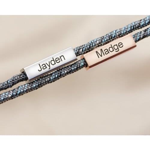 1 Pair Custom Name Bracelet The Pledge of Eternal Love Magnet Attracts Each Other Staniless steel Couples Bracelet With box