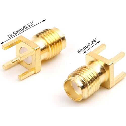 10pcs SMA Female Jack Solder PCB Board Mount RF Connectors Straight Adapter
