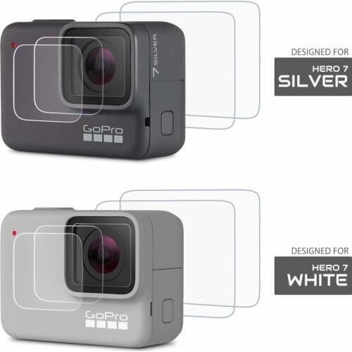 2X LCD screen tempered film 2X Lens tempered film Screen Protector Compatible GoPro Hero 7 Tempered Glass Film Accessories