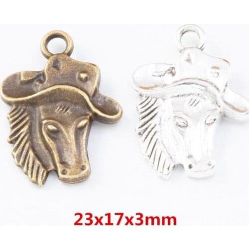 30 pieces of retro metal zinc alloy horse pendant for DIY handmade jewelry necklace making 7790