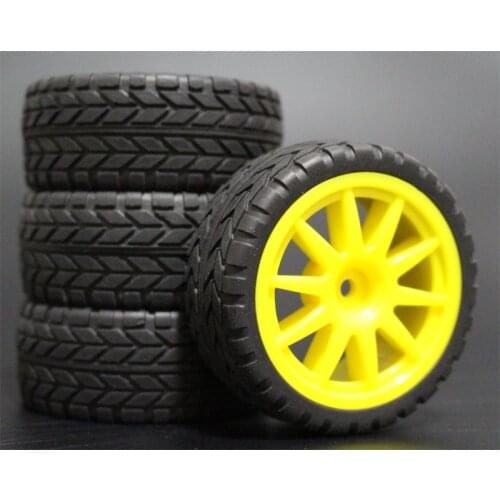 4pcs 1/10 RC Soft Rubber Touring Tire Tyre Wheel Rim