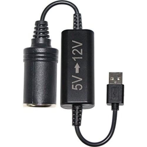 Boost Converter Adapter Wired 5V USB Port To 12V Car Cigarette Lighter Socket Power Cord Transformer Cable