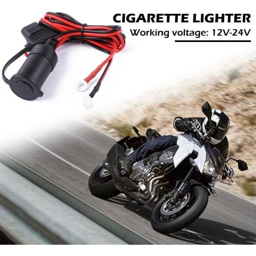 12-24V Car Motorcycle Truck Cigarette Lighter Power Socket Adapter with 10A Fuse+Cable