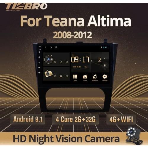 TIEBRO Android 9.0 Car Radio For Nissan Teana Altima 2008-2012 Stereo DVD Multimedia Video Player GPS Navigation BT Headunit