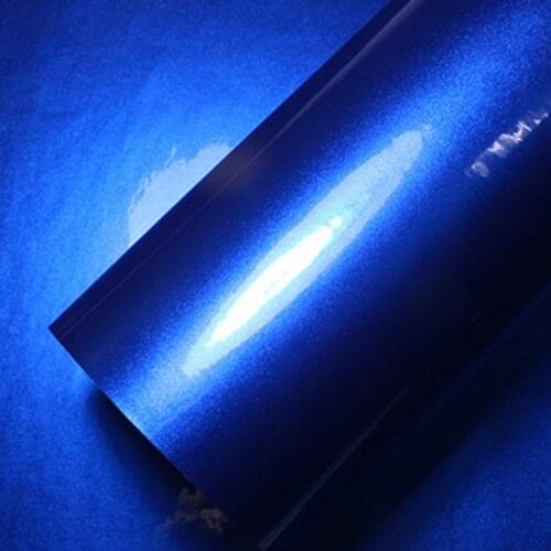 10/20/30/40/50x152cm Gloss Dark Blue Metallic Car Wrap Vinyl Film Air-Release Adhesive Sticker Wrapping