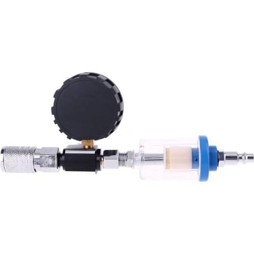 Digital Water Oil Separator Filter 1/4" NPT Inlet & Outlet Air Compressor Fitting with Pressure Regulator for Spray-Gun