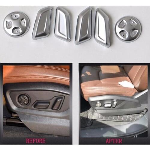 DEE 6pcs Auto Seat Adjustment Knob ABS Button Cover Interior Switch Trim For Audi Q7 2016 2017 Car Modified Accessory Sticker