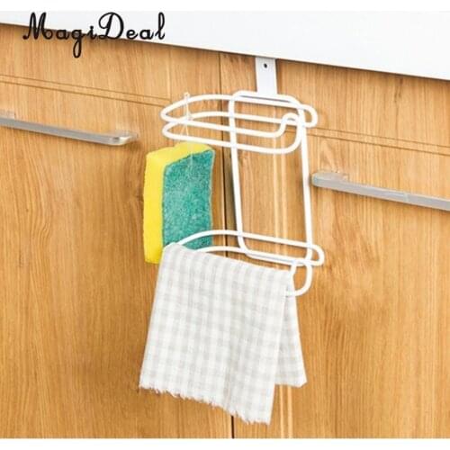 MagiDeal Paper Roll Towel Holder Iron Storage Rack Kitchen Toilet Over Cabinet Door