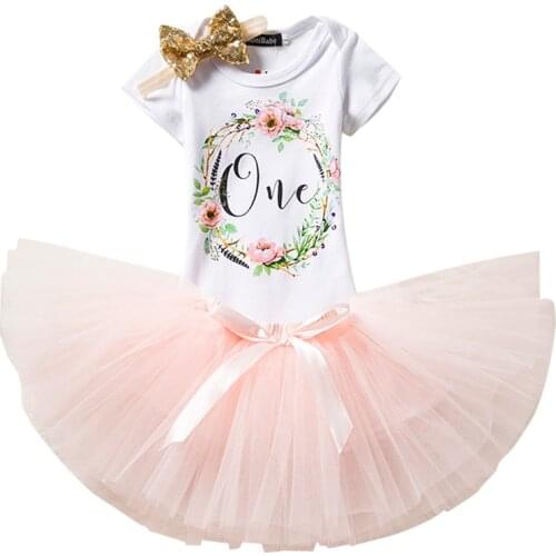 Kids Dresses For Girls 2018 Tutu Event Girls First Birthday Party Infant Dress Baby Girl 1 Year Baptism Clothes Vestido Infantil