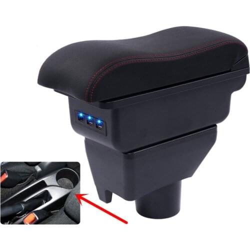 For Toyota Yaris L New Vios armrest box central Store content Storage box with cup holder ashtray USB interface 2014-2017