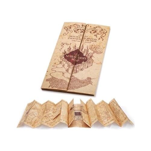 Harried Potters Hogwart School Ticket The Marauders Map Wizard School Collection Quality Kraft Paper Golden Stamping Gift