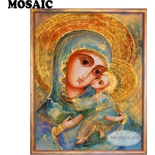 Virgin Mary icon Photo Custom Diamond Painting Cross Stitch Full Square Rhinestone 3D DIY Diamond Embroidery 5D Diamond Mosaic