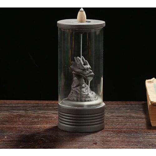 Purple Sand Ceramic Incense Burner Smoke Waterfall Backflow Incense Burner Living Room Decor Incense Holder