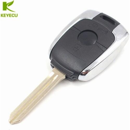 KEYECU 3PCS Replacement Remote Keyless Entry Case Fob 2 Button For SsangYong Actyon Kyron Rexton Korando With Uncut Blade