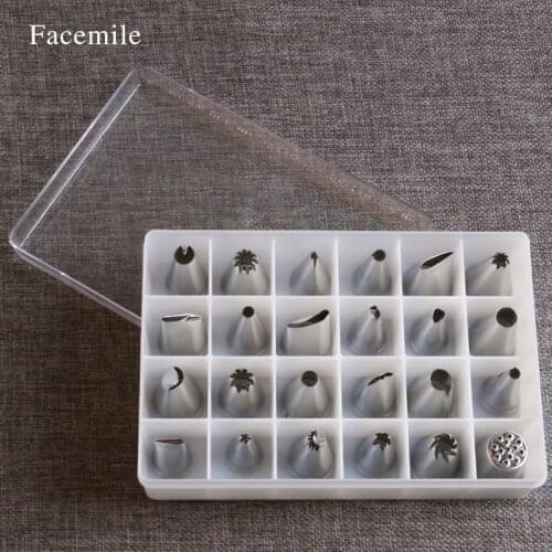 24 Pcs/set Icing Piping Nozzles Pastry Tips Cake Sugarcraft Decorating Tool Tip Sets Fondant Accessories 02004 Gift