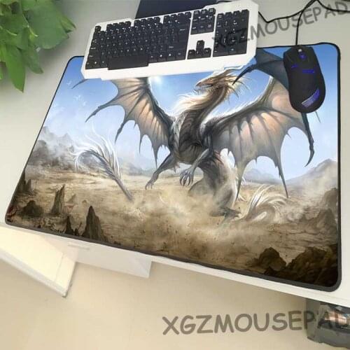 XGZ Animal Large Size Mouse Pad Lock Edge Ancient Dragon Pattern Rubber Table Mat Speed Version for The Lol Game Player GTA