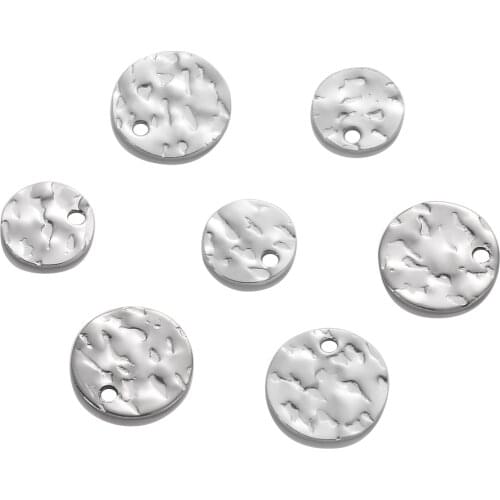 100Pcs/Lot Stainless Steel Coin Disc Charm Round Stamping Blank Tags Metal Jewelry Making Supply 8mm/10mm