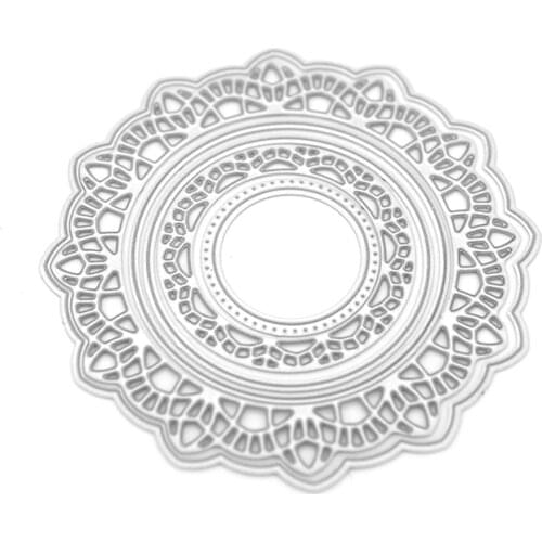 Lace Circle Adornment Metal Cutting Dies tag and Background Craft Dies Cut for Scrapbooking Photo Album Decorative Cards Making