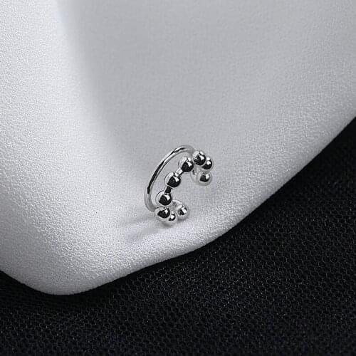 Luckydays Sweet Cool Style Small Round Bead Earring Double-Deck Peas Ear Cuff Clip on Earring For Girl Women No Ear Hole