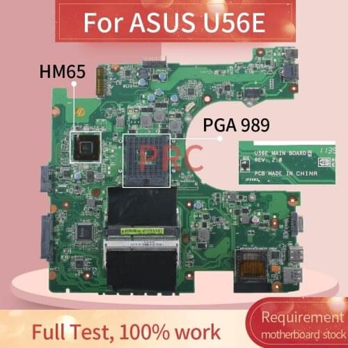 For ASUS U56E Notebook Mainboard REV.2.0 HM65 PGA 989 DDR3 Laptop motherboard