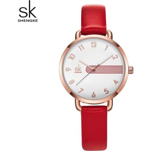 Minimalism Women Watches Simple Unique Design Fashion Casual Lady Wristwatch INS Popular Trendy Gift Watch for Female Red Color