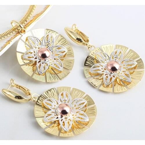 Fashion Jewelry Bohemia Jewelry Sets For Women Earrings Necklace Pendant Flower Jewelry For Engagement fashion Jewelry Findings
