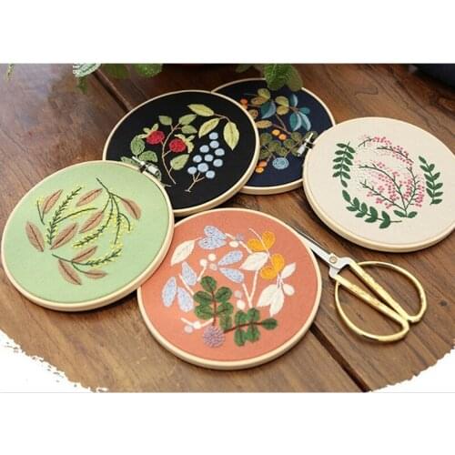 15*15cm Non Cross Stitch DIY Flowers Embroidery Sets Home Decor Painting with Frame Needlework Kits