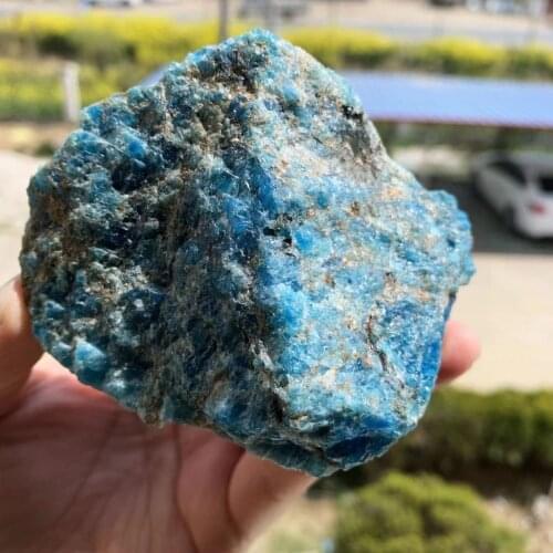 MOKAGY Natural Rock Raw Apatite Quartz Mineral Specimens Rough Stone For Feng Shui 50G-300G 1pc
