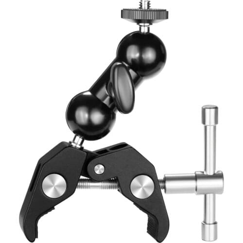 Neewer Cool Ballhead Arm Multi-functional Double Ball Adapter for Attaching LED Video Light,Camera,Camcorder,Monitor and more