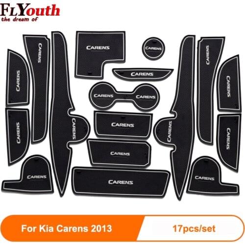 For Kia Carens 2013 Door Groove Mat Anti-Slip mat anti slip Non-slip gate slot cup pad door Interior decoration car-styling