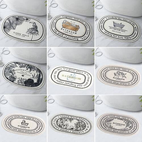 Bathroom Non-Slip Mat Oval Bath Rug Nordic Entrance Doormat for Living Room Bedroom Area Rugs Hallway Carpets Tapis de Bain
