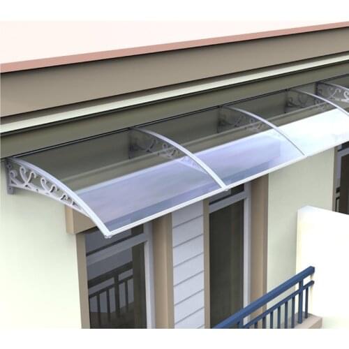 Update Flame Retardant PC Board Eaves Canopy Durable Reinforced Plastic Bracket Rainproof Window Door Awning Eaves Rain Cover