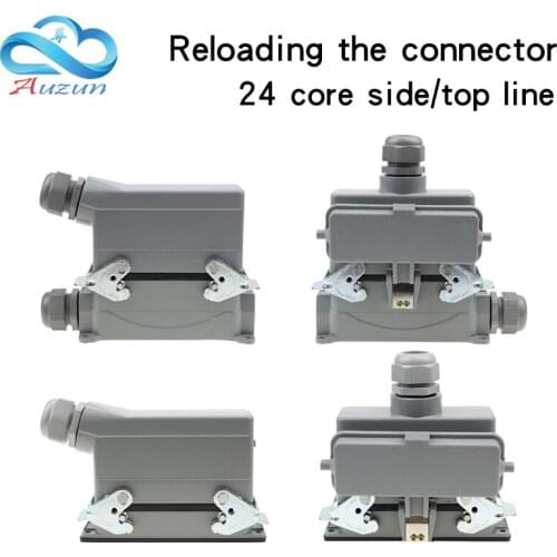 He-24-5 24 core heavy duty connector rectangular side out ejector base with cover high base with cover The aviation plug 16A
