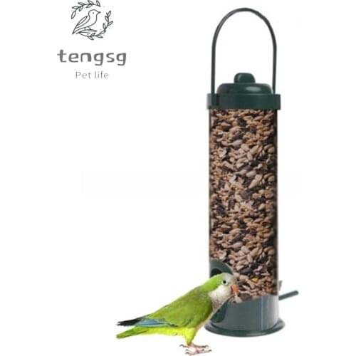 Plastic Wild Birds Food Feeder Dish Hanging Station Bucket For Garden Outdoor Hanging Bird Feeder