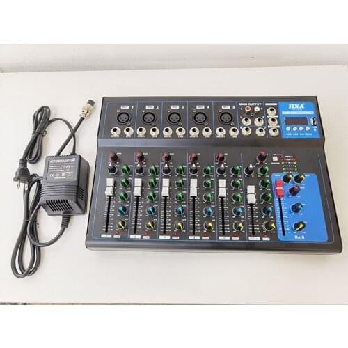 Professional 7 channel USB Digital Microphone Mixer Console Professional Karaoke audio Mixer Amplifier