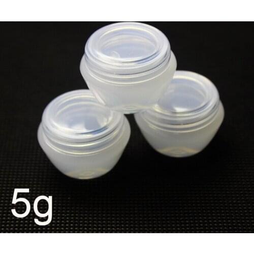 Transparent cream jar, 5G plastic cosmetic container,sample jar 5g