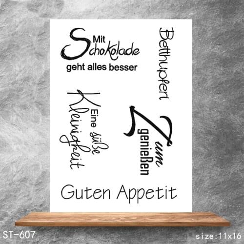 ZhuoAng Guten appetit Transparent Stamps DIY Scrapbooking Album Card Making DIY Decoration Making Embossing Stencil