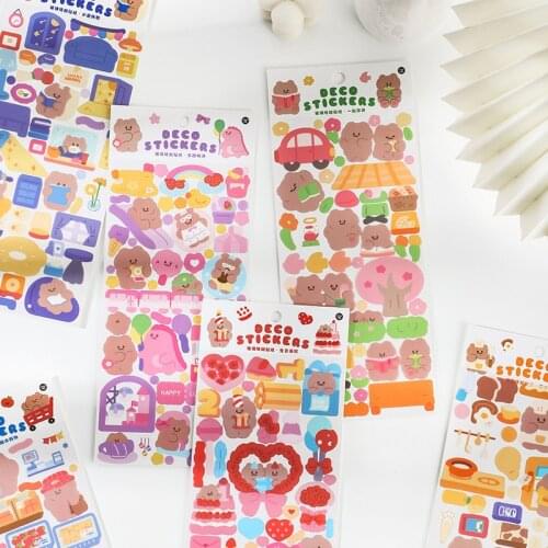 1PC Cute little bear daily life Decorative Stickers Scrapbooking diy Stick Label Diary Stationery Album Journal Stickers